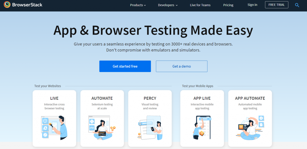 BrowserStack, software de teste de aplicativos e navegadores