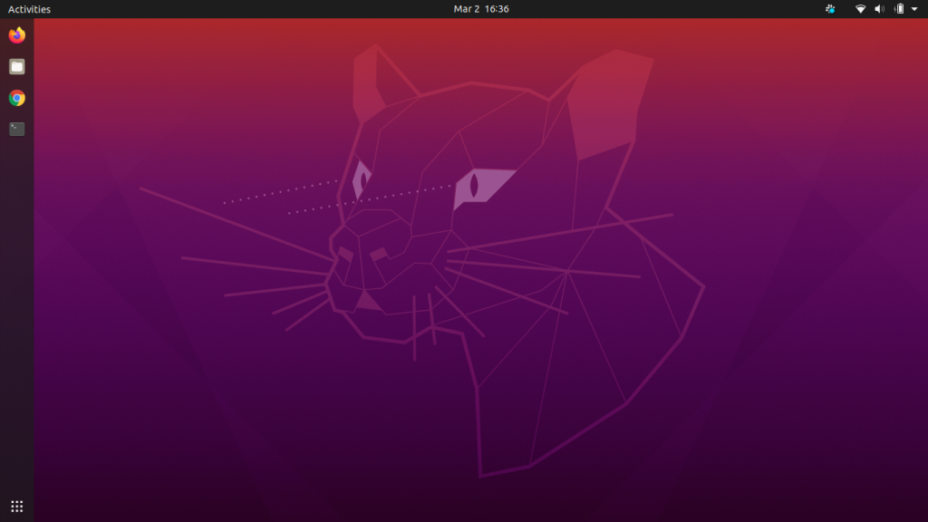 Captura de tela da área de trabalho do Ubunt Linux