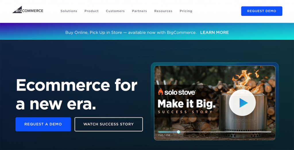 página do bigcommerce na web