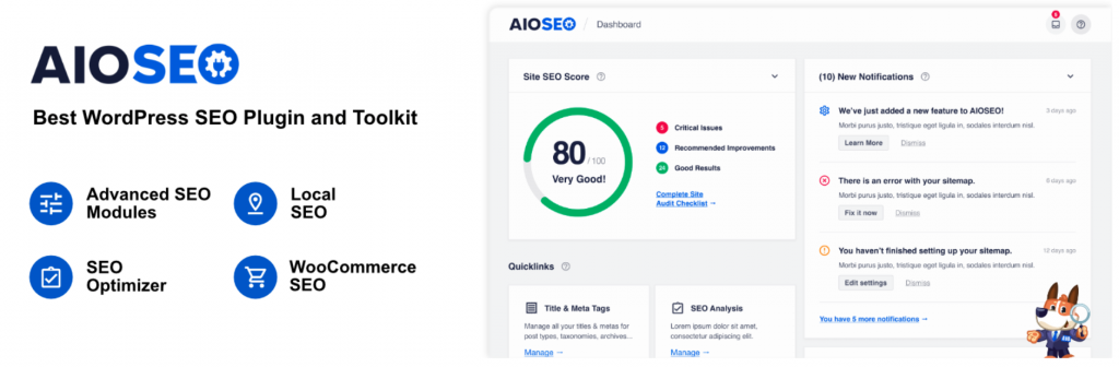 arte com recursos do plugin aioseo para woocommerce