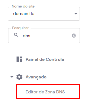 editor de zona dns Hostinger