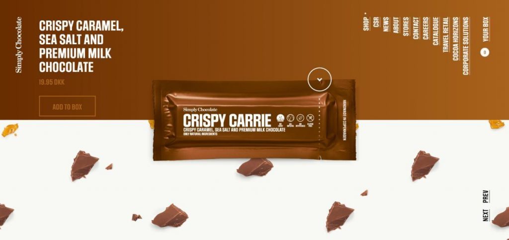 exemplo de design da página crispy carrie