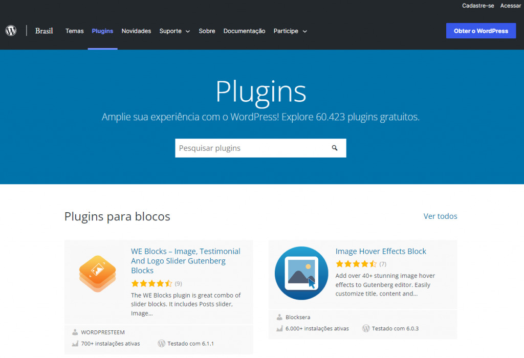 diretório de plugins do wordpress