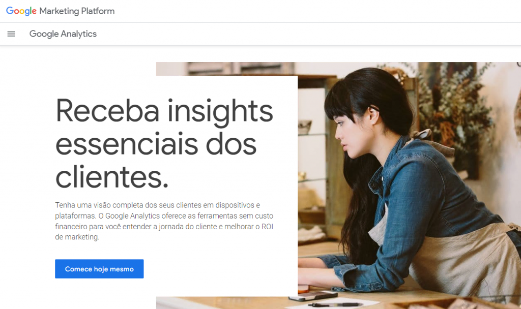 página do google analytics dentro da marketing platform da empresa