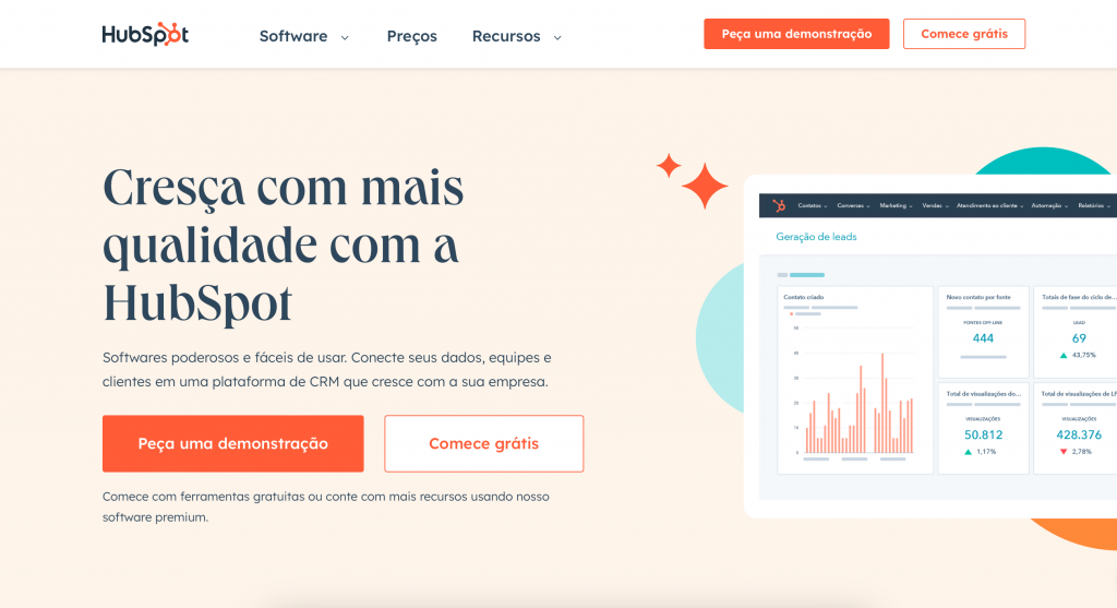 página inicial do hubspot crm