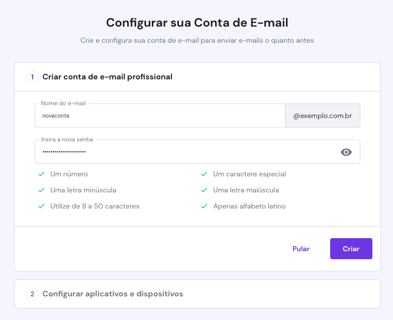 Como criar email