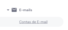 opção contas de email na barra lateral do hpanel