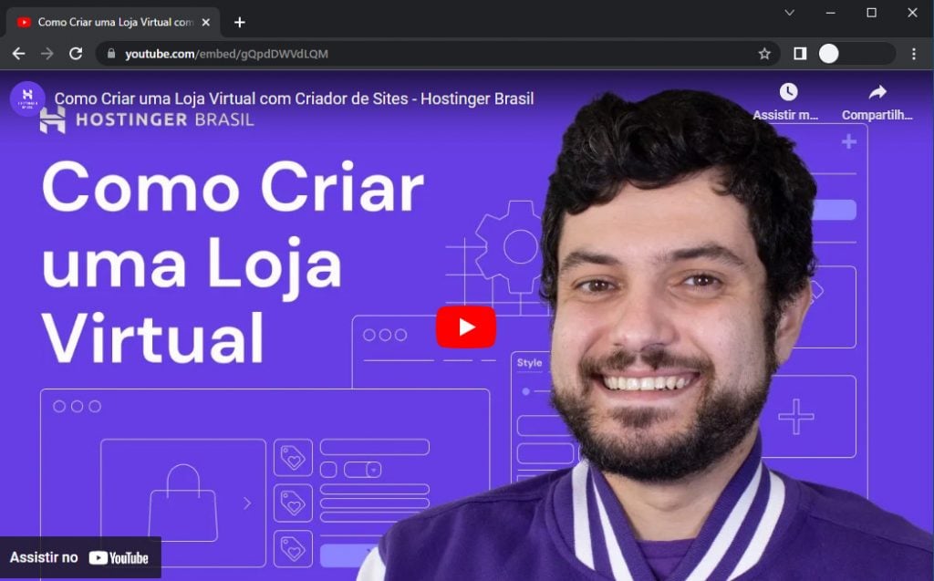 exemplo de um vídeo do youtube incorporado usando o iframe