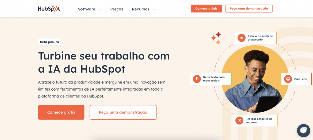 gerador de conteúdo IA da hubspot