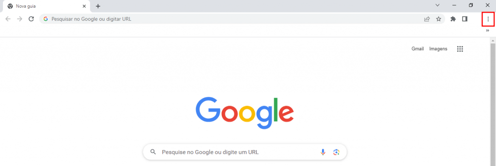 Ícone de três pontinhos no Google Chrome