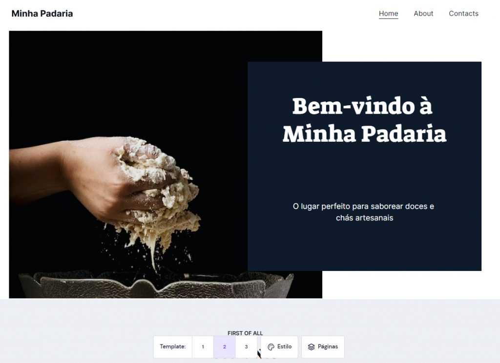 template inicial criado pela ia para o site da minha padaria