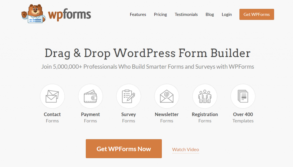 site do plugin wpforms de forrmulário para wordpress