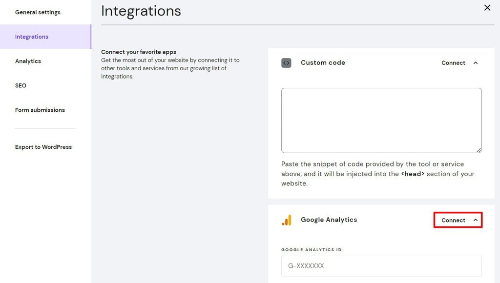 integração do Google Analytics com o Criador de Sites da Hostinger