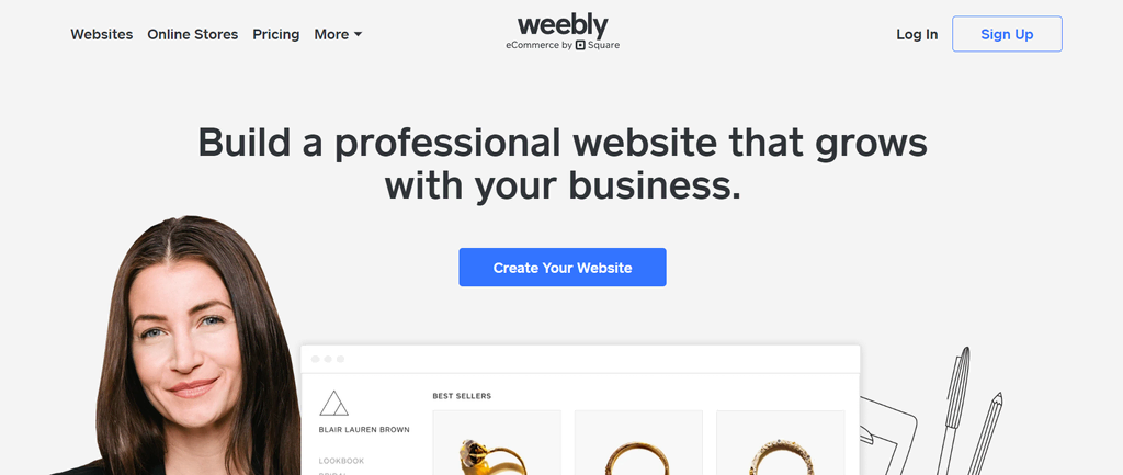 Homepage do Weebly