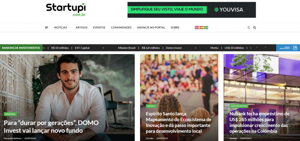 site do blog de empreendedorismo startupi
