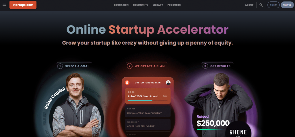 página do blog startups.com na web