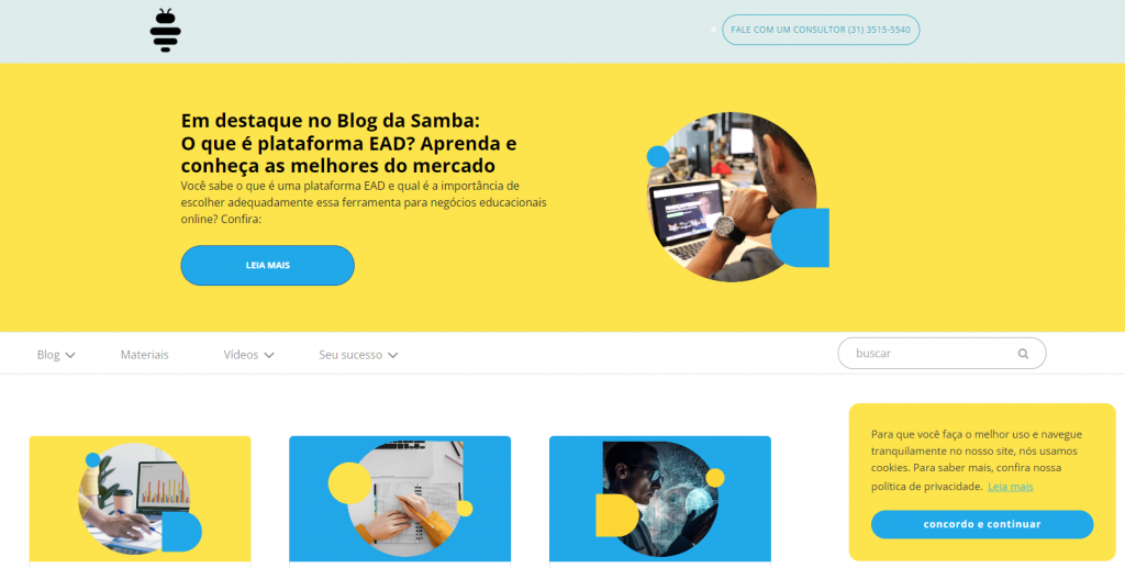 captura de tela do blog da sambatech