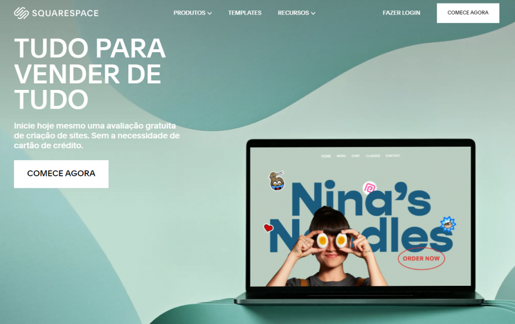 Homepage da Squarespace