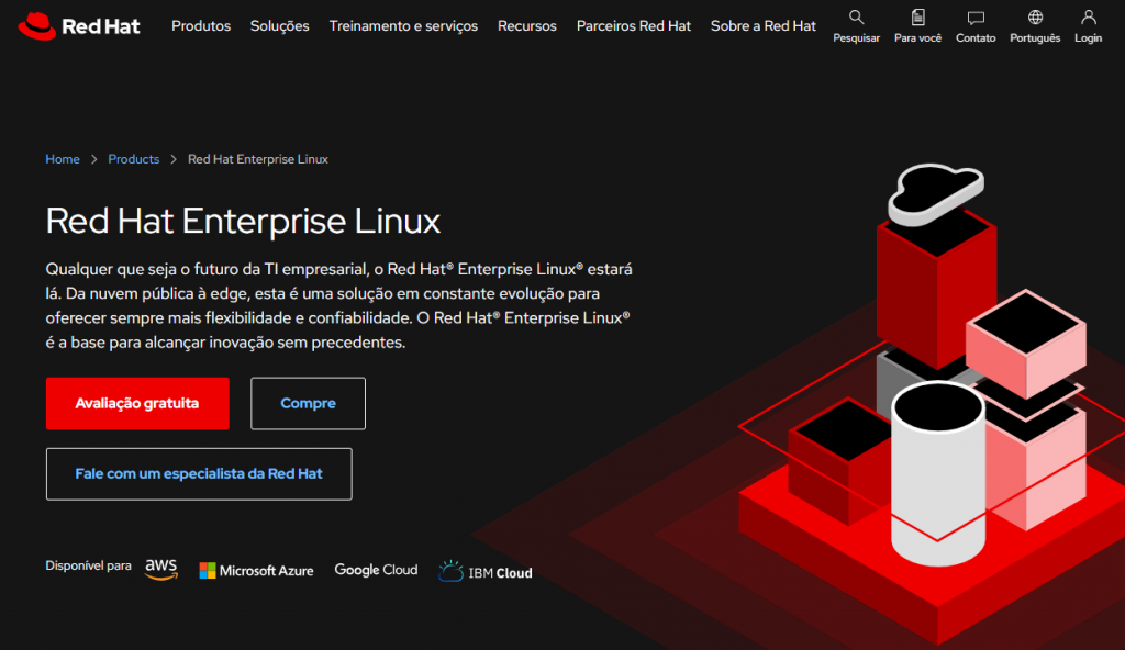 Site oficial do Red Heat Enterprise Linux