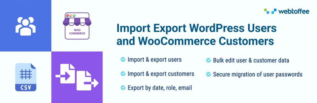 Banner do plugin Import Export WordPress Users and WooCommerce Customers