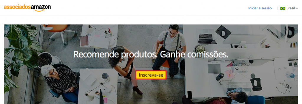 Botão de inscreva-se do Associados Amazon