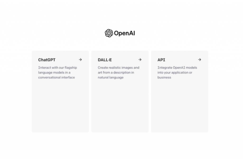 selecionando dall-e na conta da openai