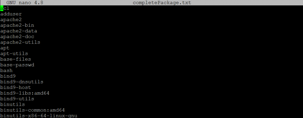 lista completa de pacotes instalados no ubuntu 22.04, arquivo txt