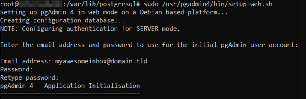 configurando pgadmin no postgresql