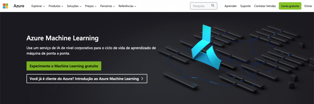 página do azure machine learning (AML)