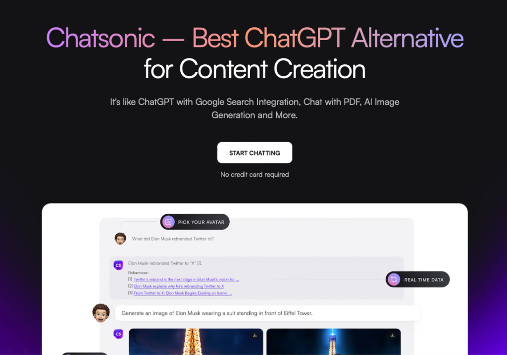 site do chatbot ia chatsonic