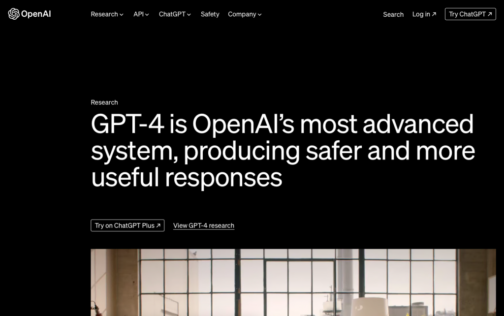 gpt-4 da openai (captura de tela)