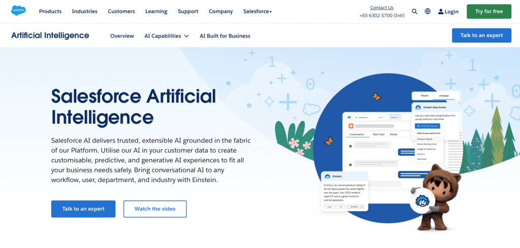 melhor chatbot ia: salesforce ai (página oficial)