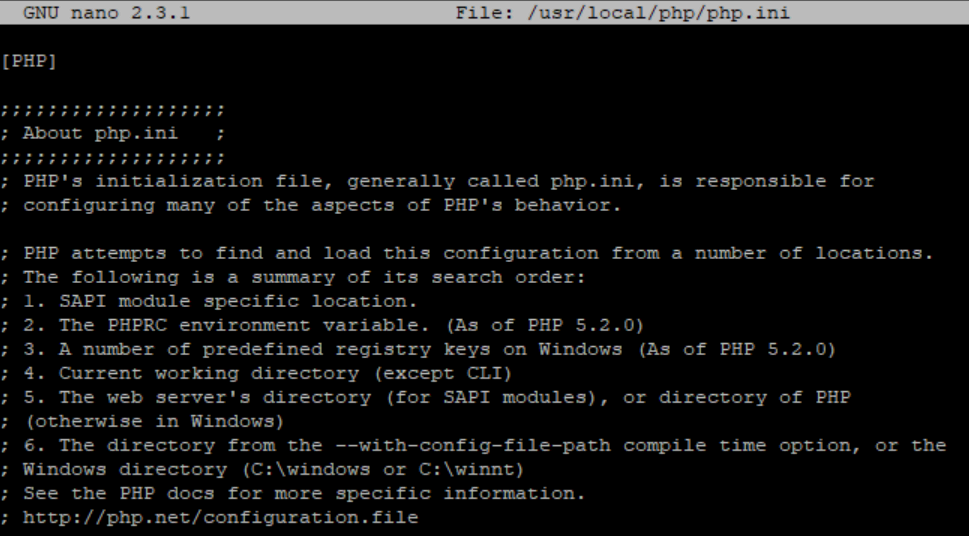 editando o arquivo php.ini para ativar o log de erros php
