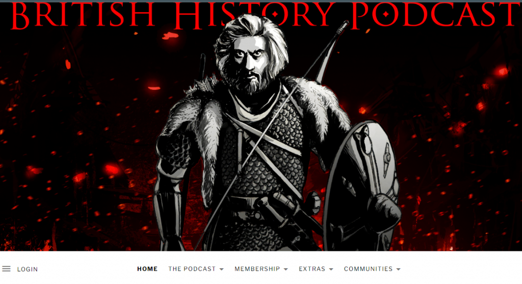 captura da página oficial do the British history podcast