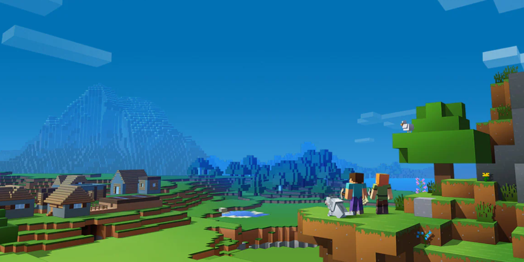 Banner do site do Minecraft