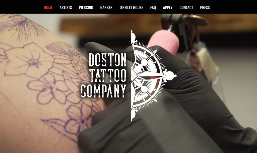 site de pequena empresa boston tattoo company