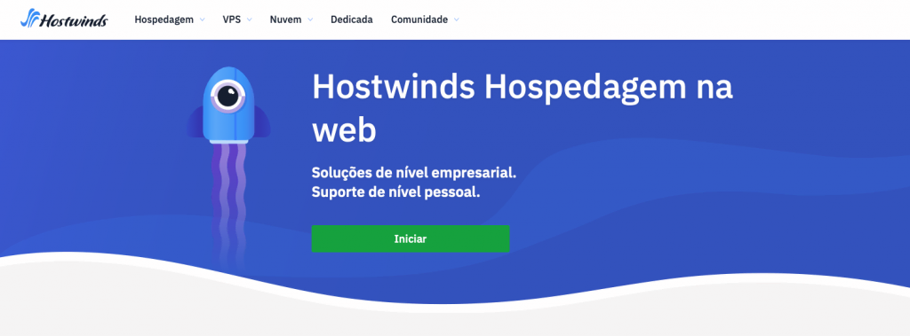 página inicial do servidor vps hostwinds