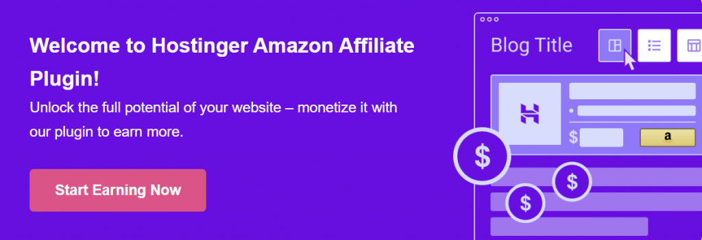 imagem promocional do plugin Hostinger Amazon Affiliate