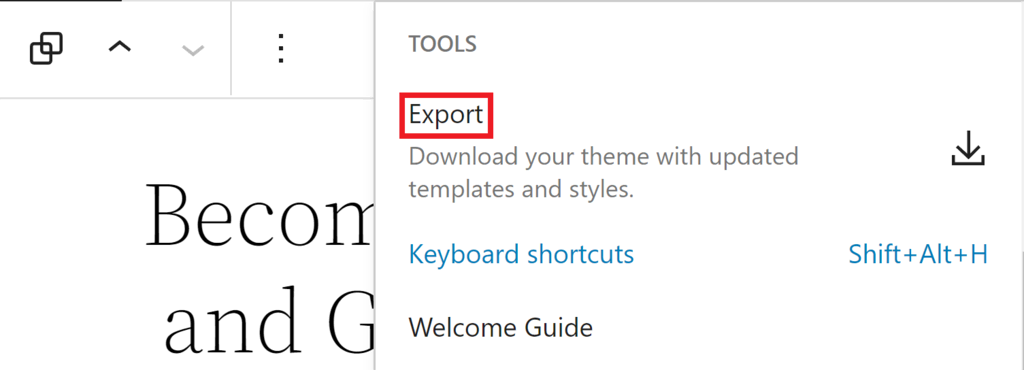 exportando tema pelo editor Gutenberg do wordpress