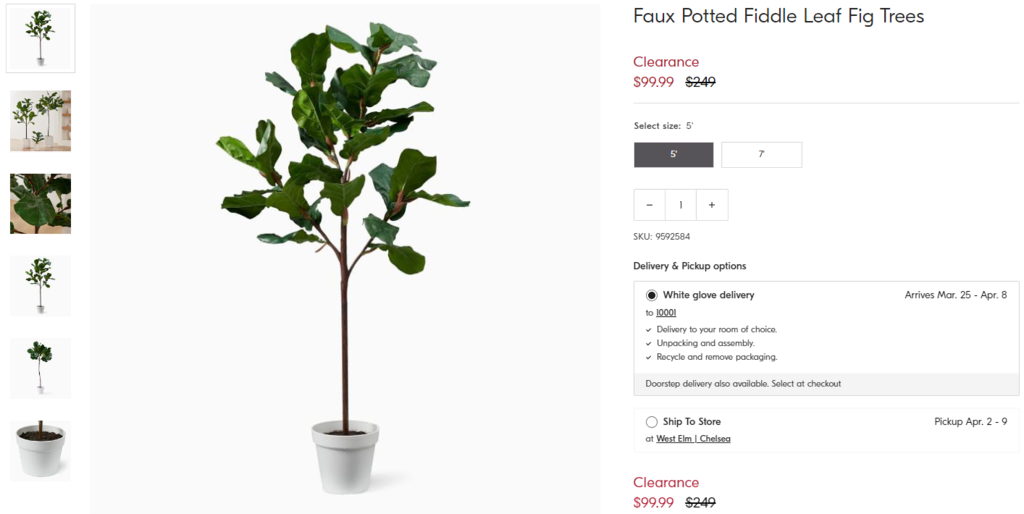 plantas artificiais em loja online