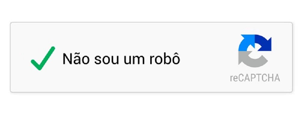 Exemplo de um google recaptcha do tipo "não sou um robô"