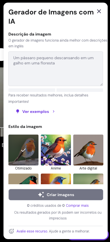 gerador de imagens com ia do criador de sites da hostinger