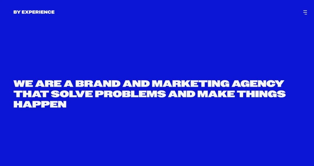 Exemplo site minimalista de agência de marketing