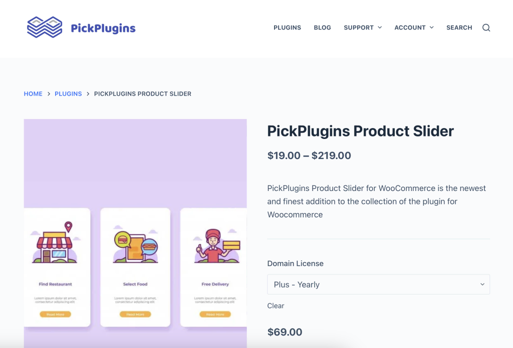 Plugin PickPlugins Product Slider para WooCommerce
