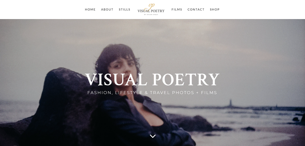 Página inicial do site Visual Poetry